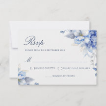 Dusty Blue & Light Floral Gold Geometric Wedding