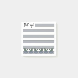 Dusty Blue | Lined | Potted Cacti -  Post-it Notes