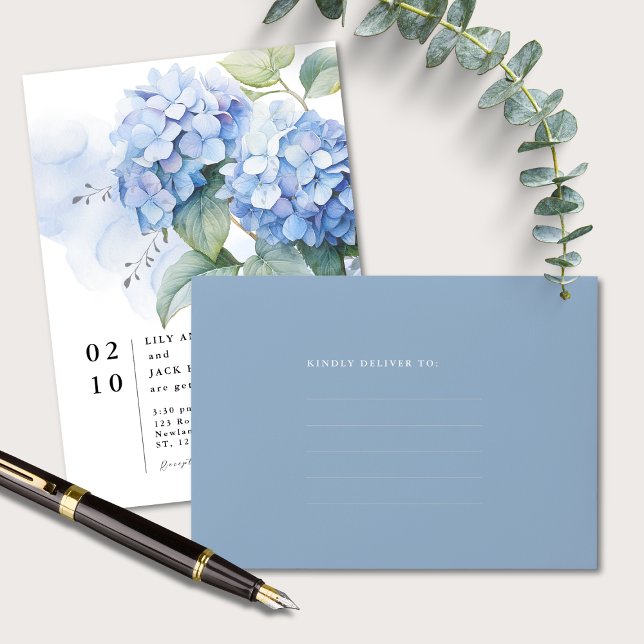Dusty Blue Lined Wedding Envelope (Creator Uploaded)