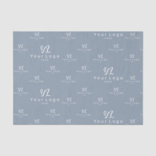Dusty Blue Logo pattern Business Brand Packaging Tissue Paper