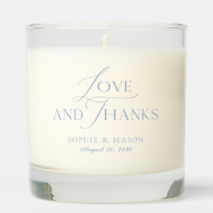 Dusty Blue Love and Thanks Wedding Scented Candle