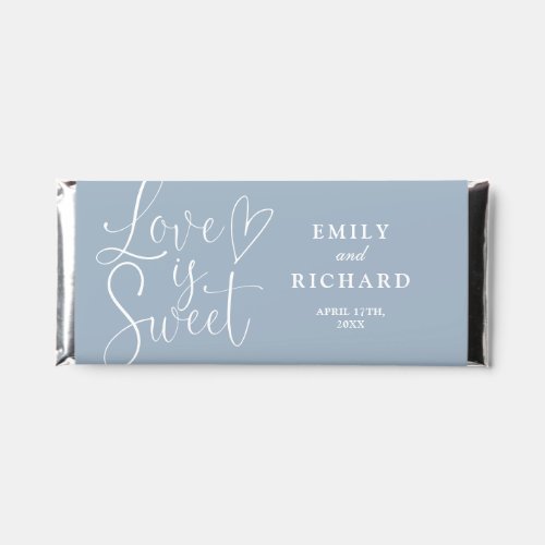 Dusty Blue Love Is Sweet Elegant Modern Wedding Hershey Bar Favors
