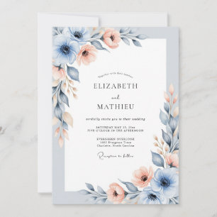 Dusty Blue Luminous Meadow Wedding Invitation
