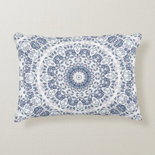 Dusty Blue Mandala Accent Pillow
