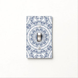 Dusty Blue Mandala Light Switch Cover