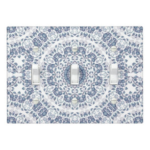 Dusty Blue Mandala  Light Switch Cover