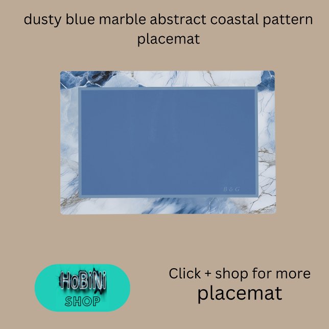 dusty blue marble abstract coastal pattern placemat (dusty blue marble abstract coastal pattern placemat)