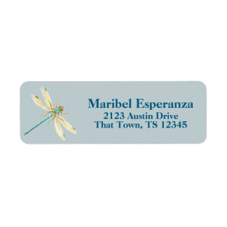 Dusty Blue Mariposa Dragonfly Address Label
