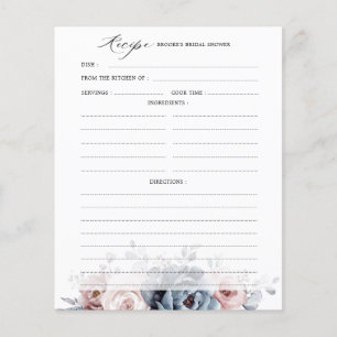 Dusty Blue Mauve Rose Pink Bridal Shower Recipe