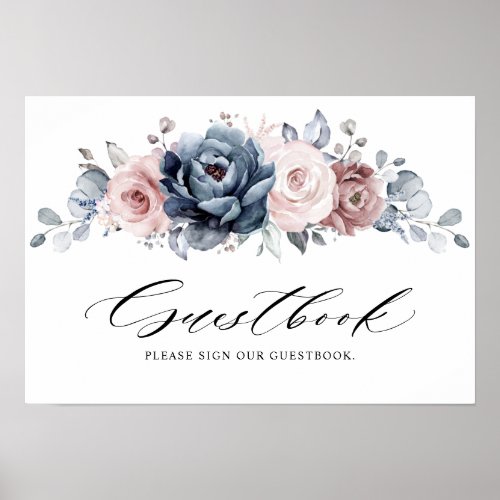 Dusty Blue Mauve Rose Pink Slate our guestbook
