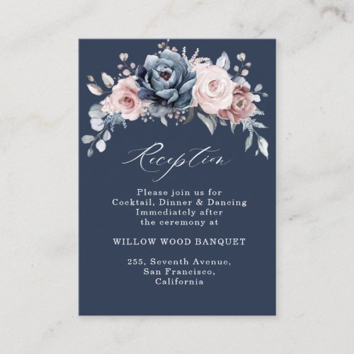 Dusty Blue Mauve Rose Pink Slate Reception Enclosu Enclosure Card