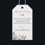 Dusty Blue Meadow Flowers Wedding Welcome Bag Gift Tags<br><div class="desc">Rustic and chic dusty blue hand painted meadow flowers,  wedding welcome gift bag tags. Personalize and customize text font style,  color and size.</div>