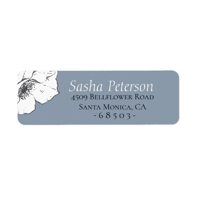 Dusty Blue Meadow Personalized Label (Front)