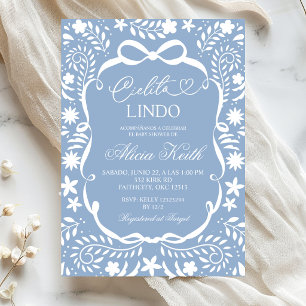 Dusty Blue Mexican Baby Shower Cielito Lindo  Invitation