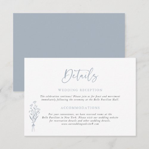 Dusty Blue Minimailist Bouquet Wedding Details