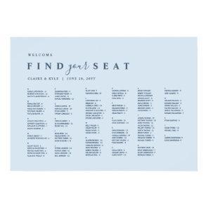 Dusty Blue Minimal Alphabetical Seating Chart