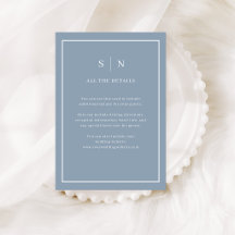 Dusty Blue Minimal Border | Wedding Guest Details