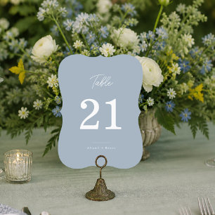 Dusty Blue Minimal Die Cut Wedding Table Numbers