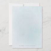 Dusty blue minimal greenery bridal shower invitation (Back)