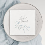 Dusty blue minimal greenery bridal shower party napkins<br><div class="desc">Modern minimal watercolor botanical foliage greenery design in dusty blue color,  simple and elegant,  great party paper napkins for bridal shower,  modern wedding,  rustic wedding,  and botanical garden wedding. 
See all the matching pieces in collection.</div>