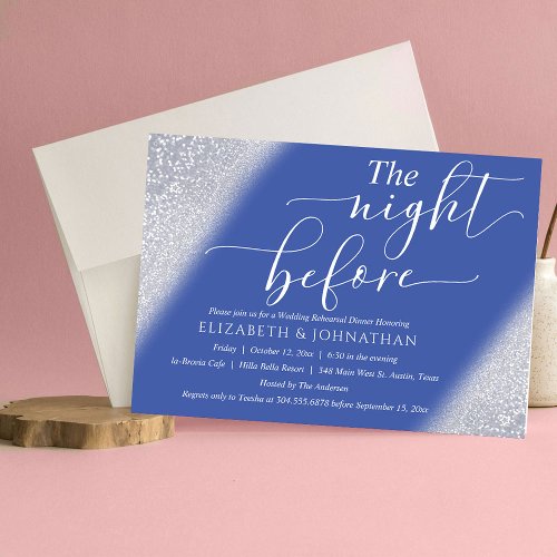 Dusty Blue Minimal Rehearsal Dinner Invitation