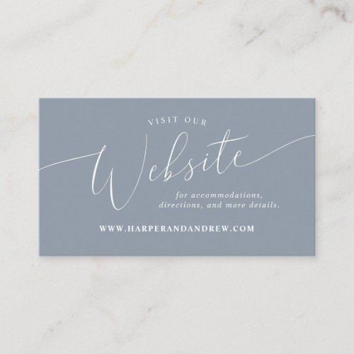Dusty Blue Minimal Wedding Website   Enclosure Card