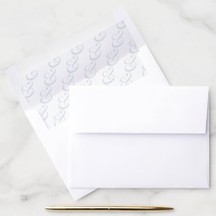 Dusty Blue Minimalist Ampersand Pattern Wedding Envelope Liner