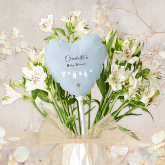 Dusty Blue Minimalist Baby Boy Shower Balloon
