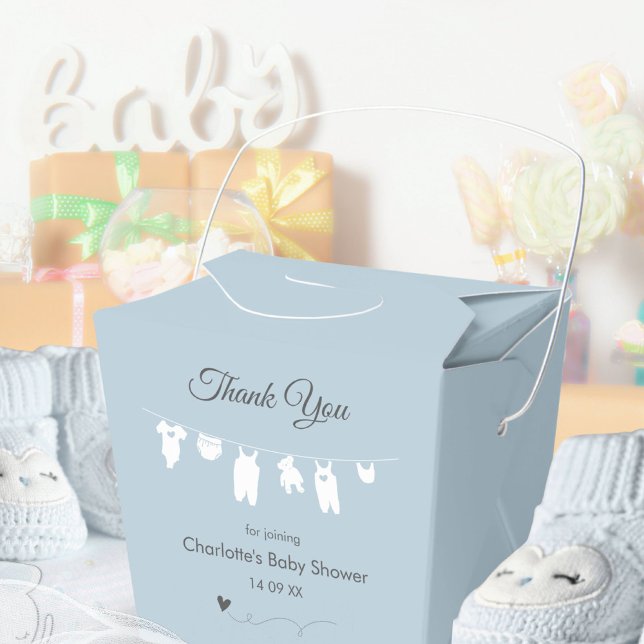 Dusty Blue Minimalist Baby Boy Shower Favor Boxes (Dusty Blue Minimalist Baby Boy Shower Favor Boxes ©Susanne Sachers - Sunny Mind 🌞)