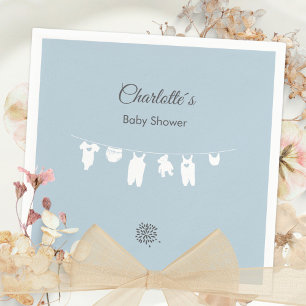 Dusty Blue Minimalist Baby Boy Shower Napkins