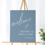Dusty Blue Minimalist Bridal Shower Welcome Sign at Zazzle