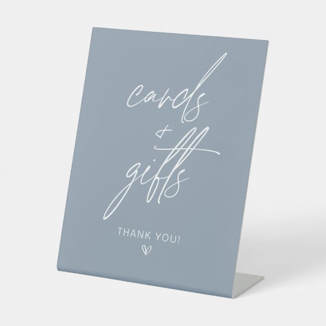 Dusty Blue Minimalist Cards & Gifts Sign (Front)