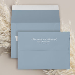 Dusty Blue Minimalist Custom Wedding Envelope