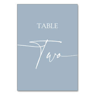 Dusty blue minimalist elegant table two number