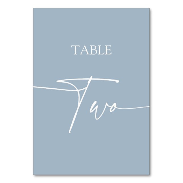 Dusty blue minimalist elegant table two number (Front)