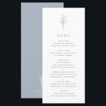 Dusty Blue Minimalist Floral Bouquet Wedding Menu<br><div class="desc">Add a touch of elegance to your event with our customizable menu card, featuring a floral bouquet in minimalist line art. Perfect for weddings, graduations, birthdays, and more. Tailor your menu card to suit your event by customizing the text and background colors to match your style. Choose from a wide...</div>