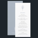 Dusty Blue Minimalist Floral Bouquet Wedding Menu<br><div class="desc">Add a touch of elegance to your event with our customizable menu card, featuring a floral bouquet in minimalist line art. Perfect for weddings, graduations, birthdays, and more. Tailor your menu card to suit your event by customizing the text and background colors to match your style. Choose from a wide...</div>