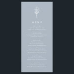 Dusty Blue Minimalist Floral Bouquet Wedding Menu<br><div class="desc">Add a touch of elegance to your event with our customizable menu card, featuring a floral bouquet in minimalist line art. Perfect for weddings, graduations, birthdays, and more. Tailor your menu card to suit your event by customizing the text and background colors to match your style. Choose from a wide...</div>