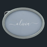Dusty Blue Minimalist Modern Monogram Elegant  Belt Buckle<br><div class="desc">Introducing our Dusty Blue Minimalist Modern Monogram Elegant Collection: Elevate your style with understated sophistication and timeless charm. Our collection features minimalist designs in a soothing dusty blue hue, enhanced with elegant monograms tailored to your personal taste. From refined stationery to versatile accessories, each piece in our collection is meticulously...</div>