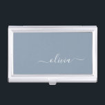 Dusty Blue Minimalist Modern Monogram Elegant Business Card Case<br><div class="desc">Introducing our Dusty Blue Minimalist Modern Monogram Elegant Collection: Elevate your style with understated sophistication and timeless charm. Our collection features minimalist designs in a soothing dusty blue hue, enhanced with elegant monograms tailored to your personal taste. From refined stationery to versatile accessories, each piece in our collection is meticulously...</div>
