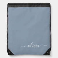Dusty Blue Minimalist Modern Monogram Elegant