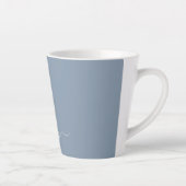Dusty Blue Minimalist Modern Monogram Elegant  Latte Mug (Right)