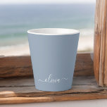 Dusty Blue Minimalist Modern Monogram Elegant  Latte Mug<br><div class="desc">Introducing our Dusty Blue Minimalist Modern Monogram Elegant Collection: Elevate your style with understated sophistication and timeless charm. Our collection features minimalist designs in a soothing dusty blue hue, enhanced with elegant monograms tailored to your personal taste. From refined stationery to versatile accessories, each piece in our collection is meticulously...</div>
