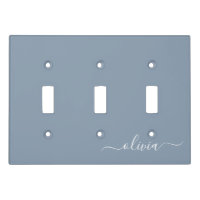 Dusty Blue Minimalist Modern Monogram Elegant