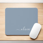 Dusty Blue Minimalist Modern Monogram Elegant Mouse Pad<br><div class="desc">Introducing our Dusty Blue Minimalist Modern Monogram Elegant Collection: Elevate your style with understated sophistication and timeless charm. Our collection features minimalist designs in a soothing dusty blue hue, enhanced with elegant monograms tailored to your personal taste. From refined stationery to versatile accessories, each piece in our collection is meticulously...</div>