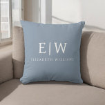 Dusty Blue Minimalist Modern Monogram Elegant Throw Pillow<br><div class="desc">Introducing our Dusty Blue Minimalist Modern Monogram Elegant Collection: Elevate your style with understated sophistication and timeless charm. Our collection features minimalist designs in a soothing dusty blue hue, enhanced with elegant monograms tailored to your personal taste. From refined stationery to versatile accessories, each piece in our collection is meticulously...</div>
