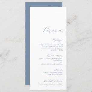 Dusty Blue Minimalist Modern Wedding Menu