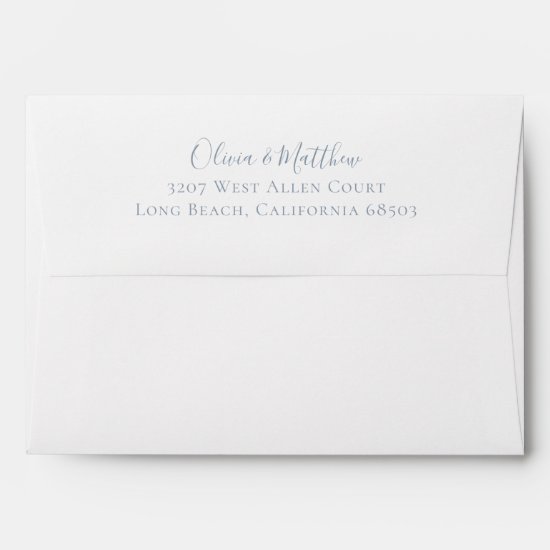 Dusty Blue Minimalist Personalized Return Address Envelope