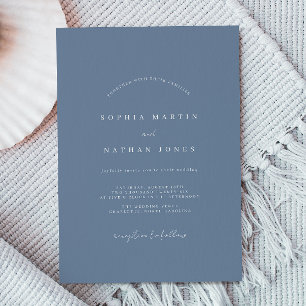 Dusty Blue Minimalist Wedding Invitation