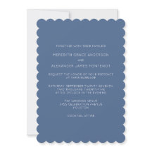 Dusty Blue Minimalist Wedding Invitation